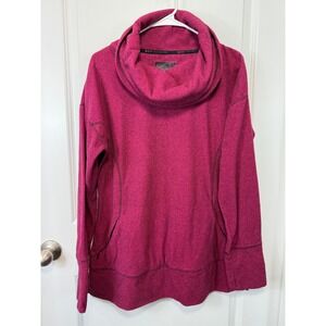 Marc New York Performance Cowl Neck Pullover Berry Heather XL Athleisure Hiking